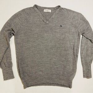 Vintage Christian Dior Monsieur V-Neck Sweater Gray Orlon Acrylic Men's Large